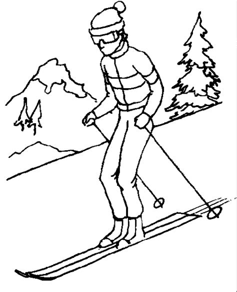 Winter Sport Coloring And Drawing