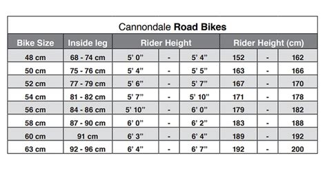 Cannondale Size Calculator Bike Size Calculator Find Perfect Size For