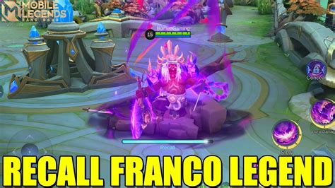 Recall Franco Legend Skin King Of Hell Mobile Legends Youtube