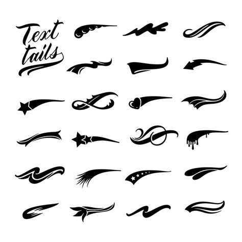 Text Tails Calligraphic Swoosh Retro Decorative Swish Line And Under