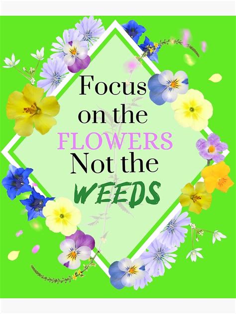 Focus On The Flowers Not The Weeds Poster For Sale By Hazardpaay
