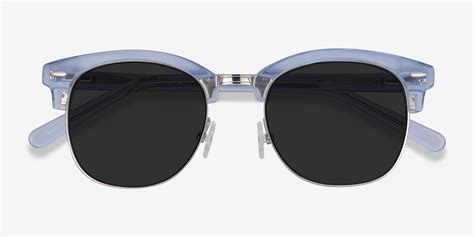 Strata Browline Clear Blue Frame Prescription Sunglasses Eyebuydirect Canada