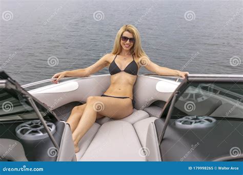 Beautiful Bikini Model Relaxing On A Boat Stock Image Image Of Relaxation Holiday