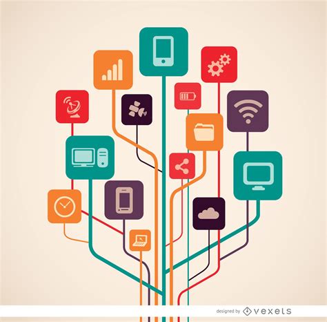 Computer Technology Icons Tree Vector Download