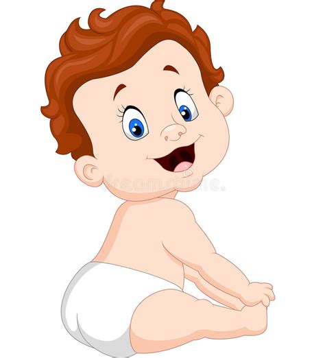 Cartoon Cute Baby Sitting Stock Vector Illustration Of Male 69693200