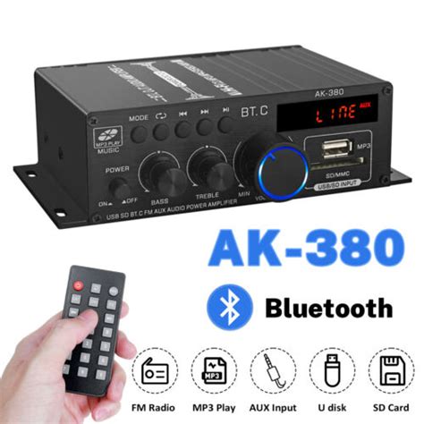 800W 2 Channel Bluetooth Mini HIFI Power Amplifier Audio Stereo