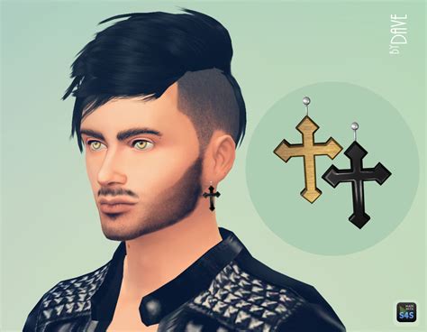 The Sims Sims Cc Men Earrings Cross Earrings Accessories Earrings