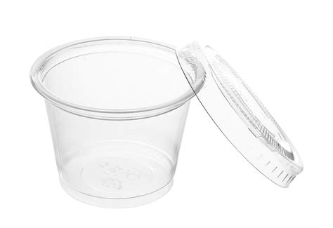 Crystalware Disposable 1 Oz Plastic Portion Cups With Lids Condiment Cup Jello Shot Soufflé