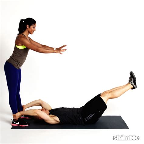 Partner Leg Lifts Exercise How To Workout Trainer By Skimble