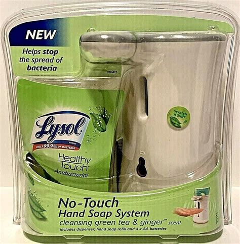 Lysol No Touch Hand Soap System Cleansing Green Tea Ginger Scent New