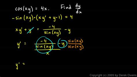 Calculus B Implicit Differentiation Examples Youtube