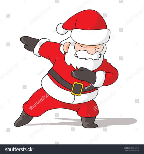 Santa Dancing Dabbing Isolated Vector Illustration Stock Vector Royalty Free 1232138545
