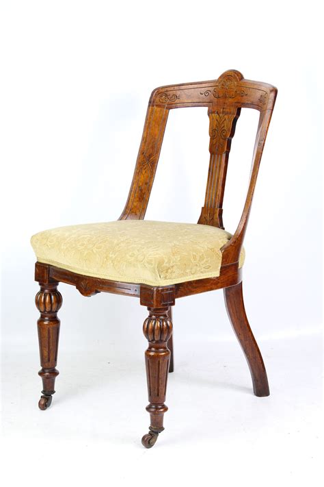 Antique Victorian Oak Chair With Label