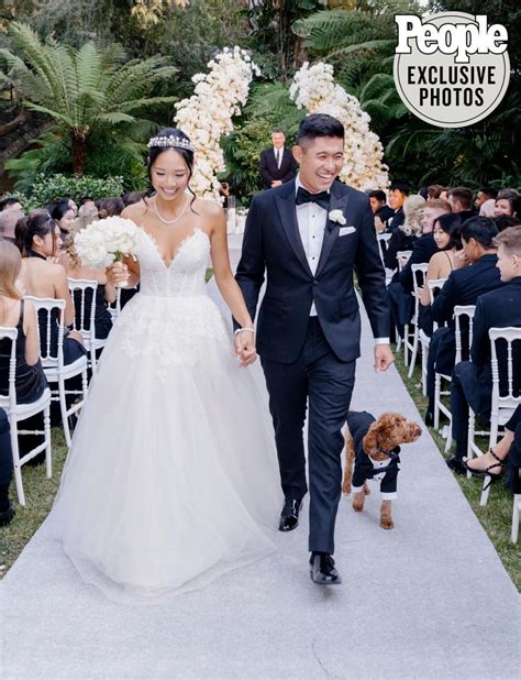 Golfer Collin Morikawa Marries Katherine Zhu In Black And White Glam