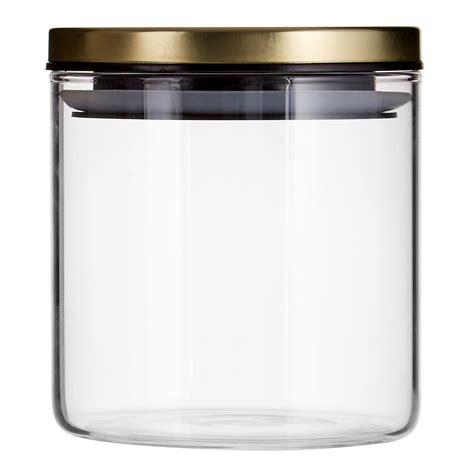 Freska Airtight Glass Storage Jar Gold Metal Lid Food Preserving Container Jars Ebay