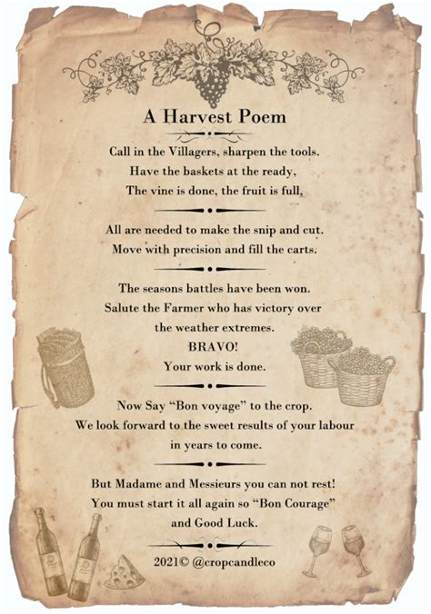 harvest poem the crop candle company