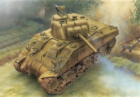 Image Army Tanks M4a1 Painting Art M4 Sherman
