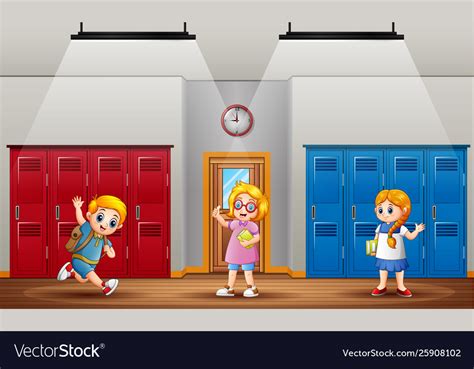 Back To School Pupils Return To School After Vaca Vector Image