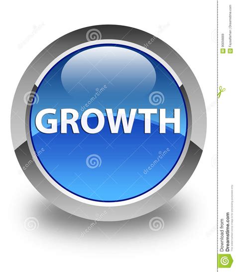 Growth Glossy Blue Round Button Stock Illustration Illustration Of