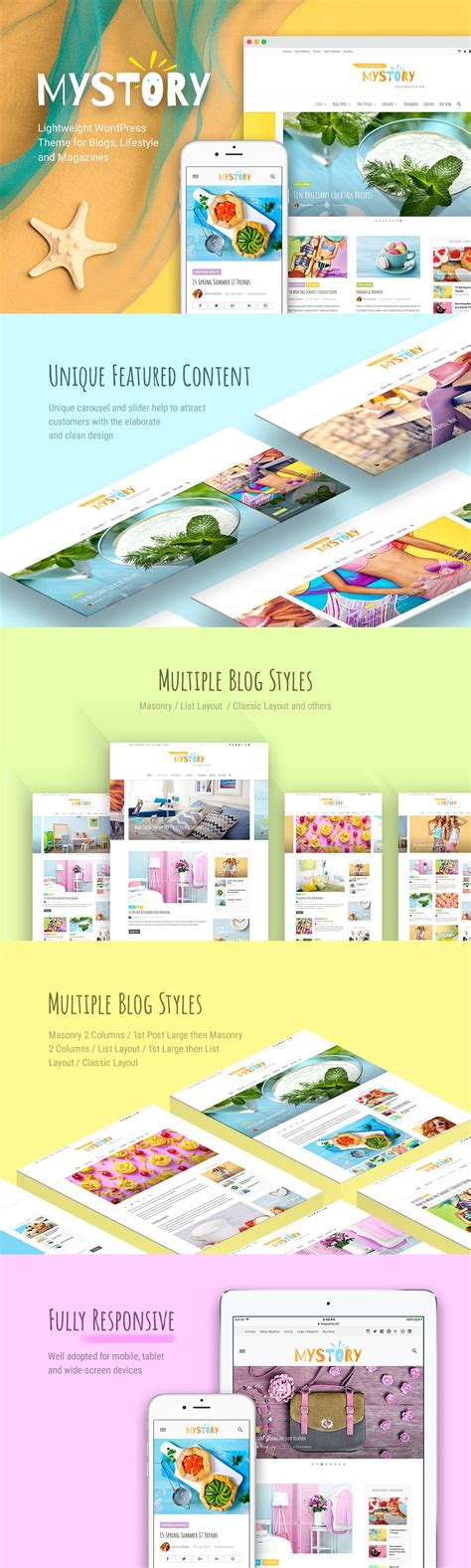 Colorful Wordpress Theme For Your Blog Mystory Blog Magazine Theme By Thegravity Themes On