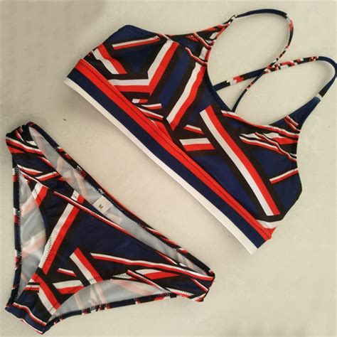 printed bikini set 2018 european american sexy bikinis swimwear women swimsuit push up bathing