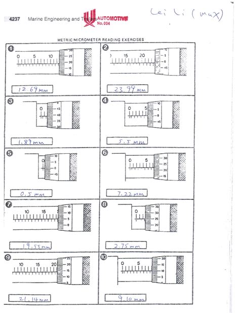 Inch Micrometer Reading Worksheet Reading A Standard Micrometer Mp4