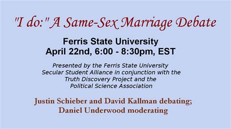 Same Sex Marriage Debate At Ferris State University Part 1 Youtube