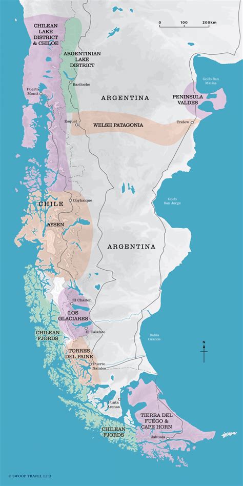 Swoops Map Of Patagonia In Patagonia Patagonia Region