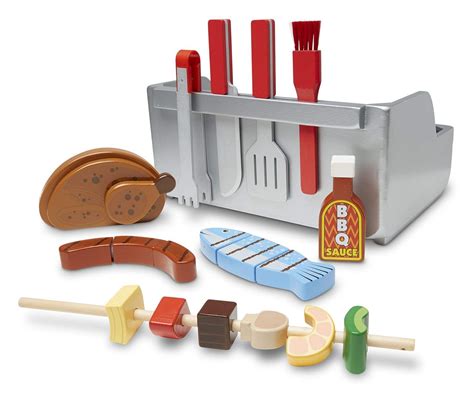 Melissa And Doug Rotisserie And Grill Wooden Barbecue Play Food Set 24