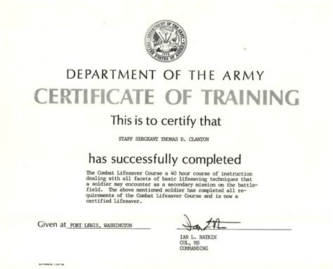 Combat Lifesaver Course Training Certification Photo