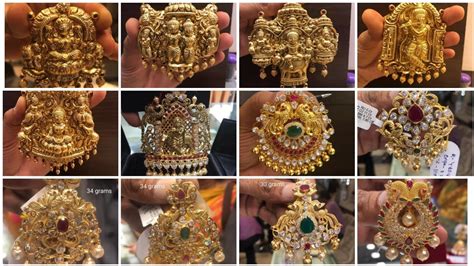 Latest Gold Traditional Temple Pendants Or Lockets For Women With