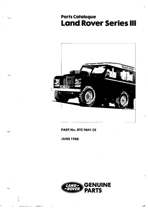 1988 Land Rover Series 3 Parts Manualpdf 176 Mb Repair Manuals
