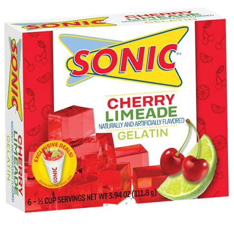 Sonic Cherry Limeade Gelatin Mix Pack Of 4