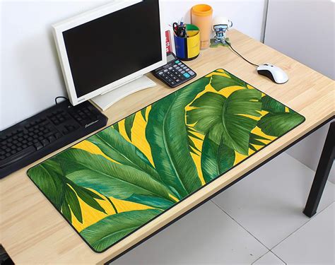 Large Desk Pad Mouse Pad Office Accessories Tropical Leaf Etsy