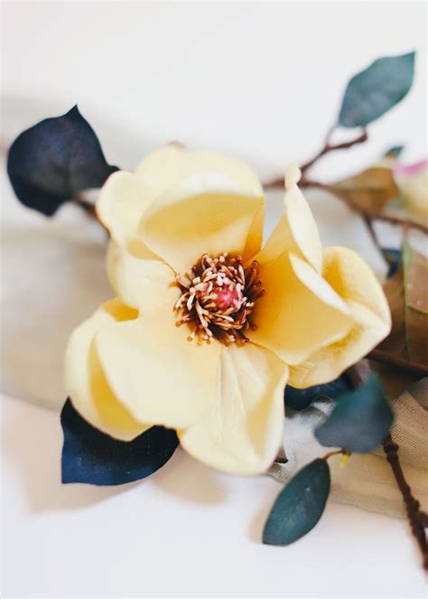 Our most popular flowers can now be purchased individually! Mustard Yellow Magnolia Branch | Artificial Wedding ...