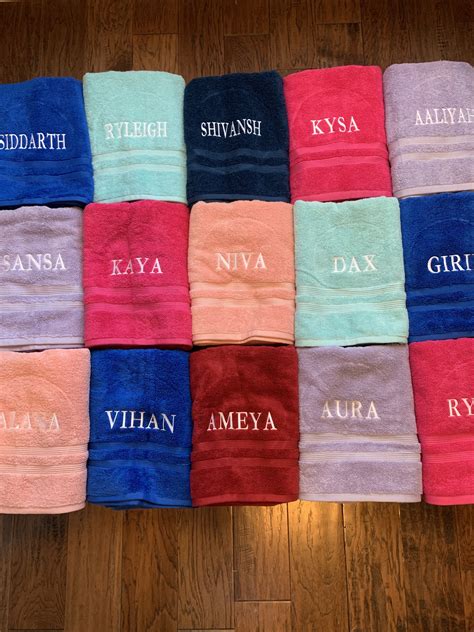 Personalized Towels Hand Towels Washcloths Multi Colors Etsy