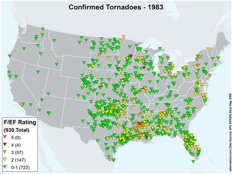 An Overview Of The Modern Tornado Record 1950 Through Present Maps