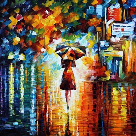 Rain Princess — Palette Knife Oil Painting On Canvas By Leonid Afremov Size 24 X24 Offer