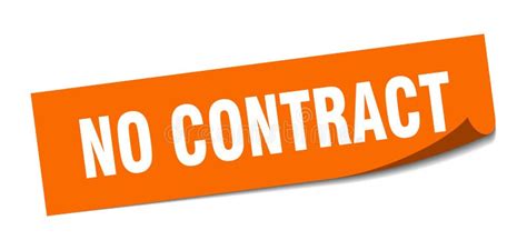 No Contract Sticker No Contract Square Sign Stock Vector