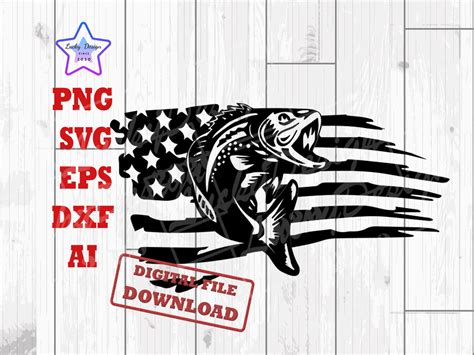 Fishing American Flag Svg America Fishing Flag A Cool Etsy