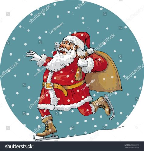 Santa Claus In The Snow Stock Vector Illustration 508843399 Shutterstock