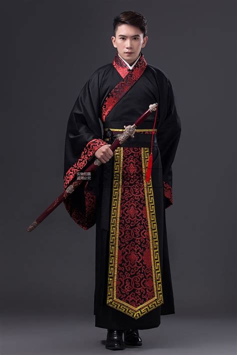 Ancient Chinese Costume Men Stage Performance Outfit For Dynasty