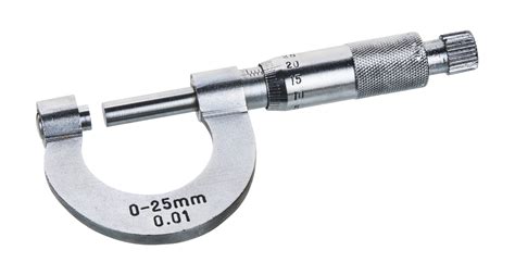 Eisco Labs Micrometer Screw Gauge Nickel Plated Brass Range 0 25x0