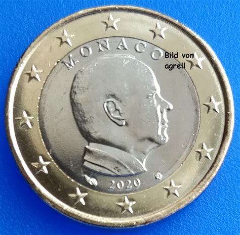 1 Euro Münze Monaco 2020 Stempelglanz Stgl Euromuenzen Agrelleu