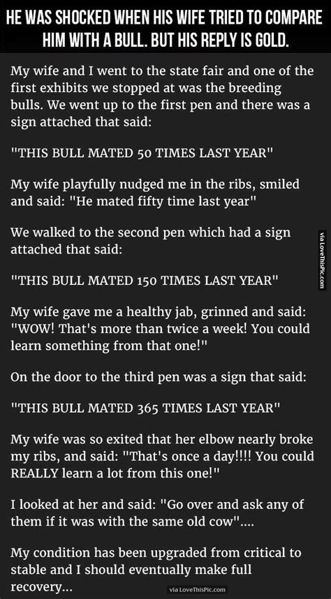 Man Is Shocked When His Wife Tries To Compare Him With A Bull But His Reply Is Gold Good