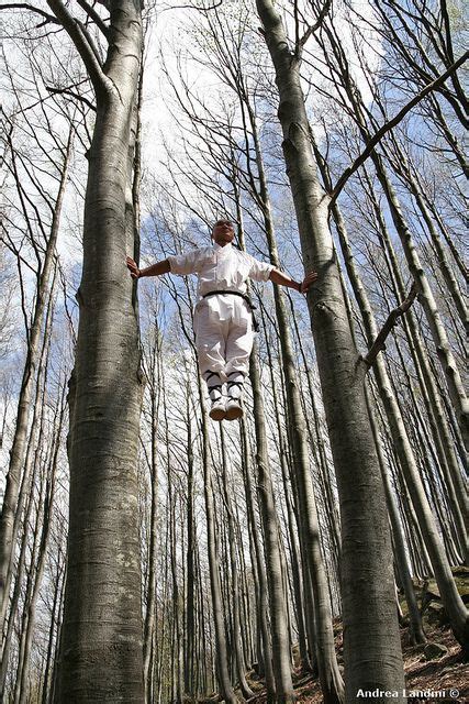 ♂ Chinese Martial Arts Kungfu Shaolin Man In White Tree Forest