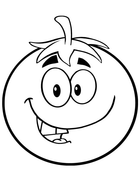 Smiling Tomato Head Coloring Page Free Printable Coloring Pages For Kids