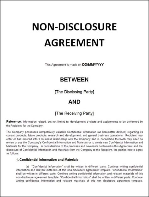 write customized professional  disclosure agreement