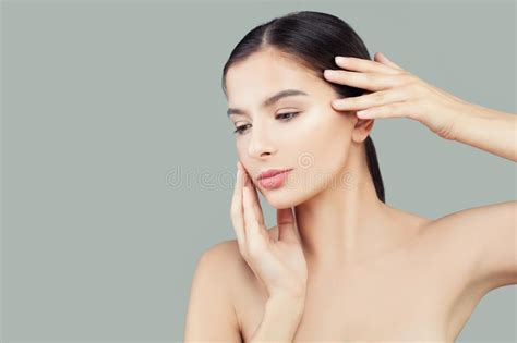 Beautiful Woman Spa Model With Healthy Clear Skin Facial Treatment And