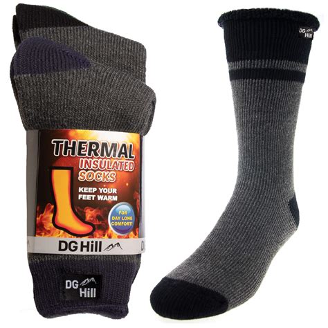 Dg Hill 2pk Mens Thick Heat Trapping Insulated Boot Thermal Socks